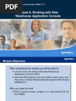 Module 9: Working With Data Warehouse Application Console