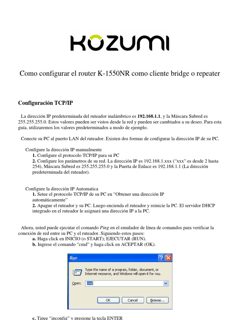 Como Configurar El K-1550NR Como Cliente Bridge o Repeater | PDF |  Informática, image size:768x1024