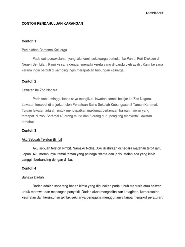 Contoh Pendahuluan Karangan Pdf