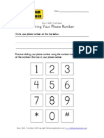 Writing Your Phone Number