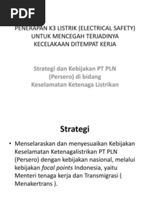 Penerapan K3 Listrik Electrical Safety Pdf