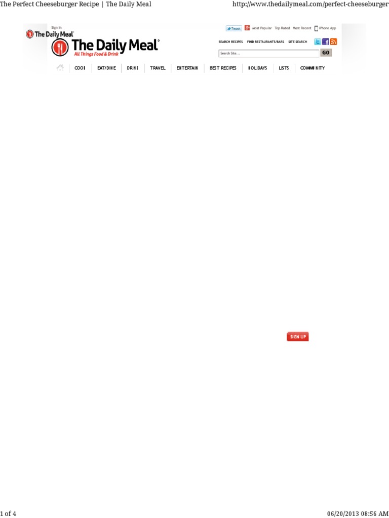 The Perfect Cheeseburger Recipe PDF Hamburgers Vitamin