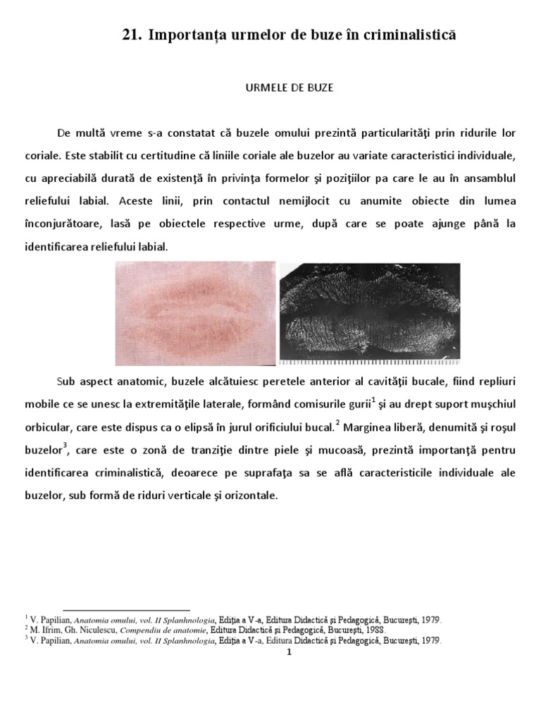 Importanta Urmelor de Buze in Criminalistica | PDF