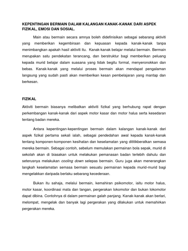 Kepentingan Pendekatan Aktiviti Bermain Dengan Kemahiran Mewarna Pdf