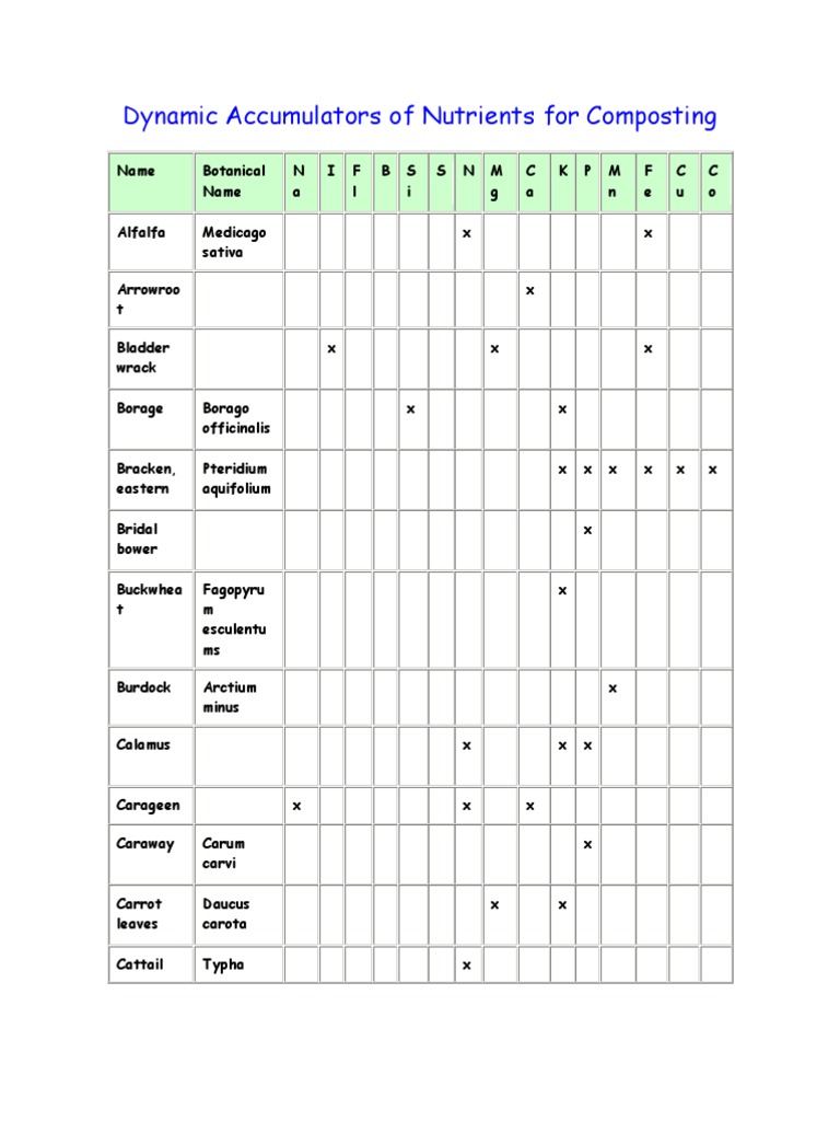 Dynamic Accumulators of Nutrients For Composting | PDF
