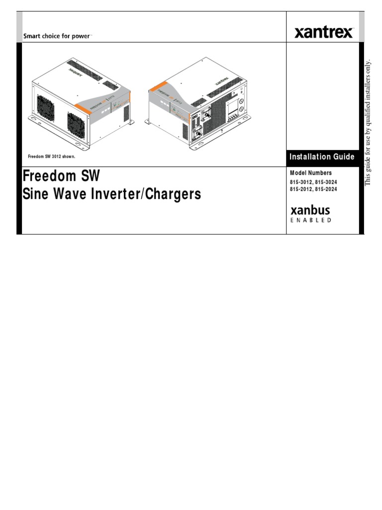 FreedomSWInstallationGuide(97 0020-01-01 Rev B) | Alternating Current |  Battery Charger