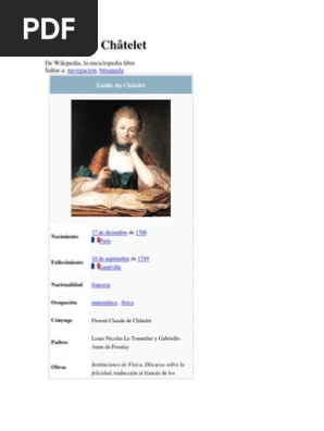 Emilie Du Chatelet Pdf Voltaire Science