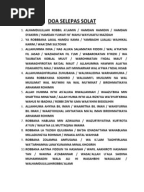 Wirid Dan Doa Selepas Solat