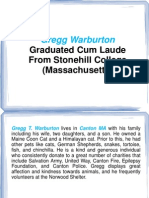 Gregg Warburton Graduated Cum Laude From Stonehill College (Massachusetts)