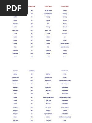 Airport Codes Ata Pdf