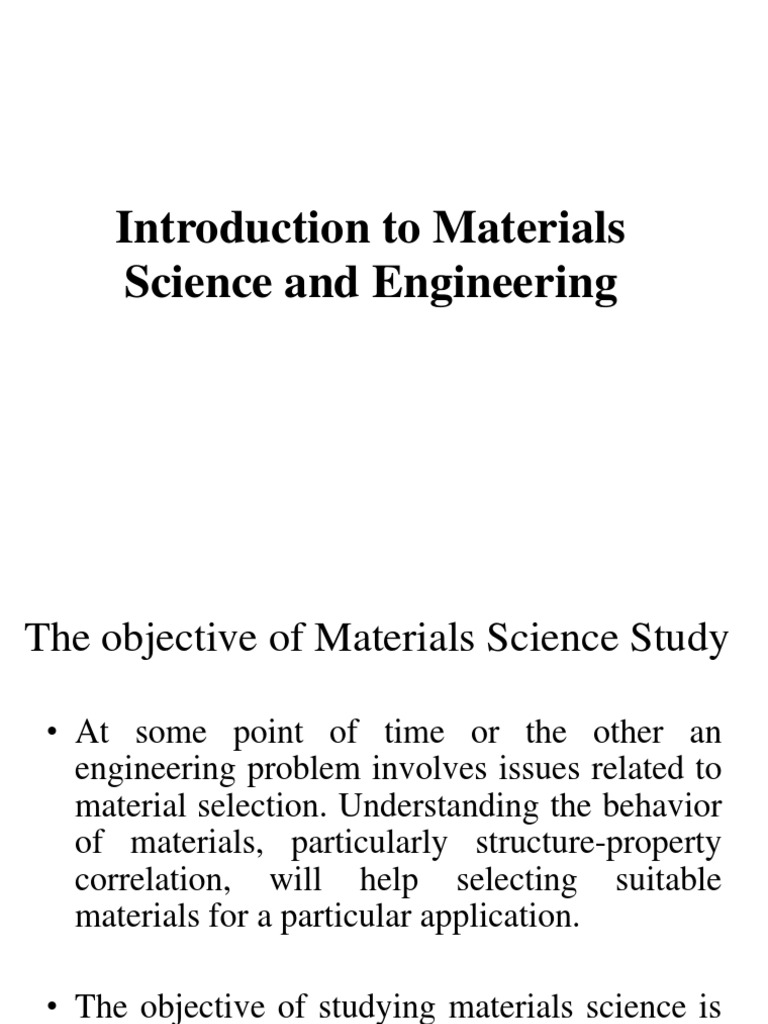 Introduction to Materials Science Basics | PDF