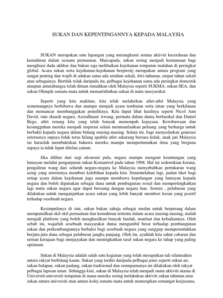 Sukan Di Malaysia Pdf