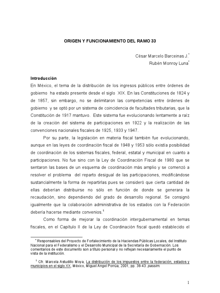 Qué Es El Ramo 33 | PDF