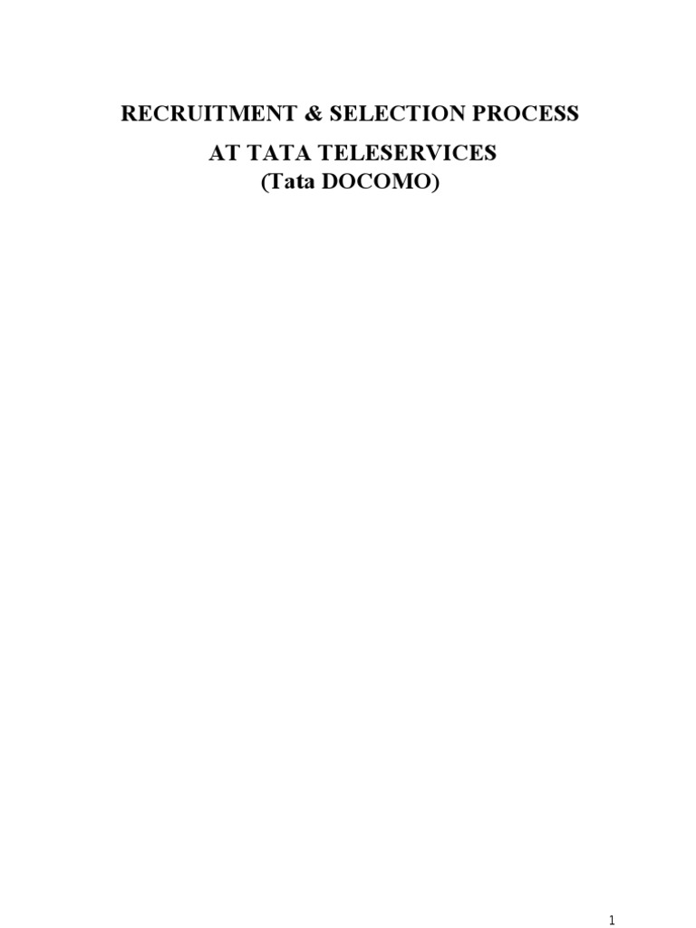 Tata Teleservices Recruitment Process | PDF | Recruitment | Human Resources
