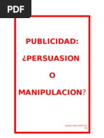 Publicidad Persuasion o Manipulacion