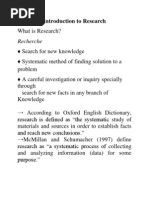 Introduction To Research