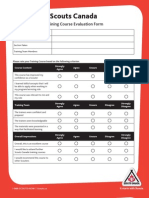 Scouts Canada: Training Course Evaluation Form