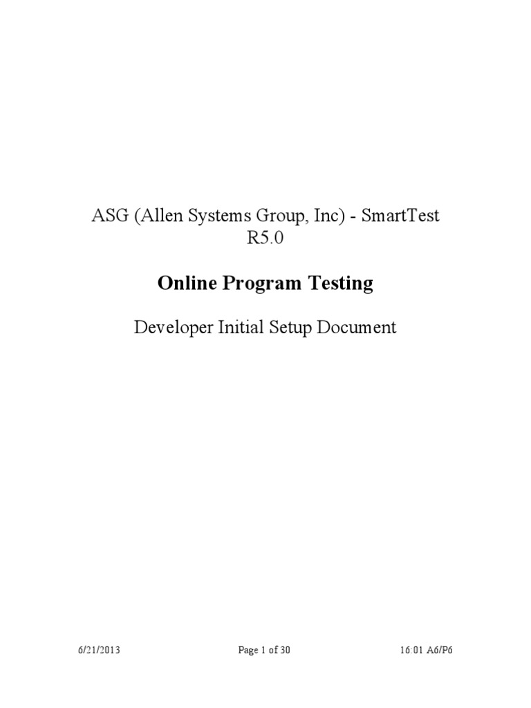 SmartTest R5.0 Setup Guide for Developers | PDF | Library (Computing ...