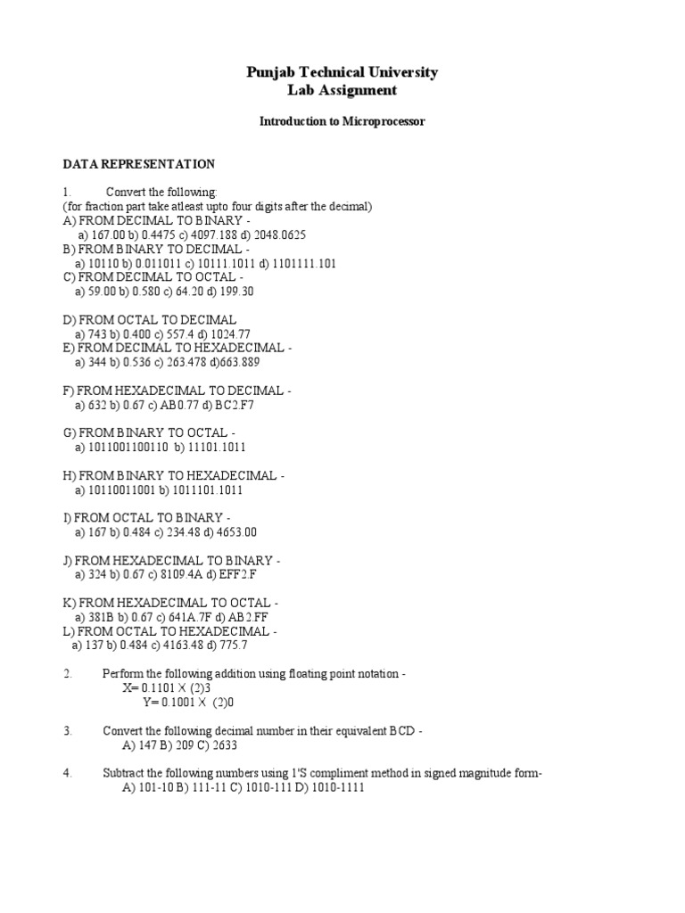 Microprocessor assignment questions image