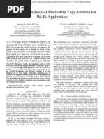 Design and Analysis of Microstrip Yagi Antenna For Wi-Fi Application