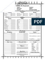 Ghouls Vampire The Masquerade Sheet