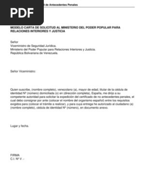 Formatos Para La Solicitud De Antecedentes Penales Pdf Gobierno Politica General