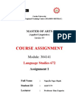 Course Assignment: Language Studies 672