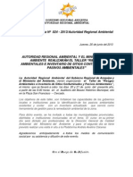 Boletin de Prensa 024 - 2013 - Taller de Riesgos Ambintales y Sitios Contaminados