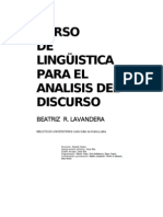 Lavandera Beatriz R - Curso de Linguistica Para El Analisis Del Discurso