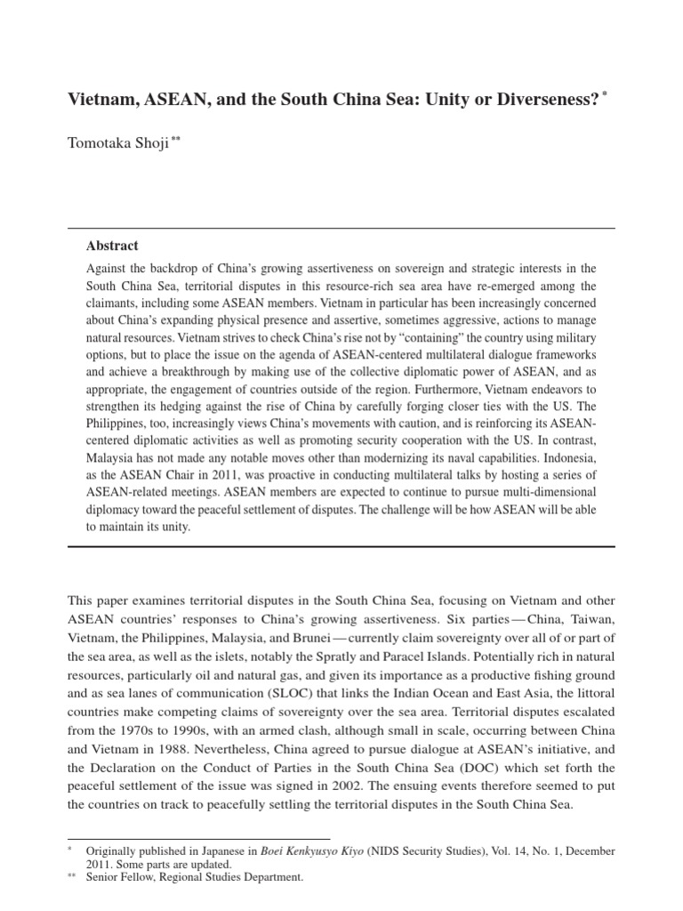ASEAN Responses to South China Sea Disputes | PDF | Association Of ...