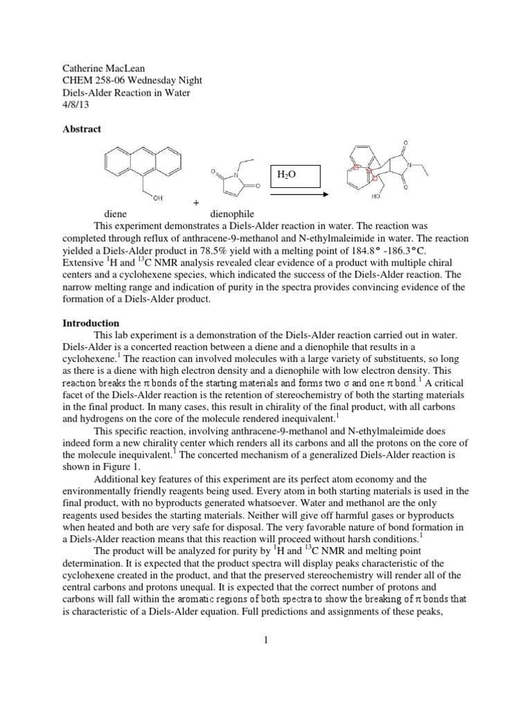 Labflow diels alder reaction picture