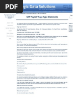 SAP HR and Payroll Wage Type Statement
