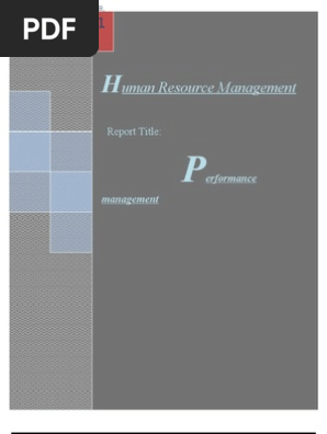 Report on Performance Management
