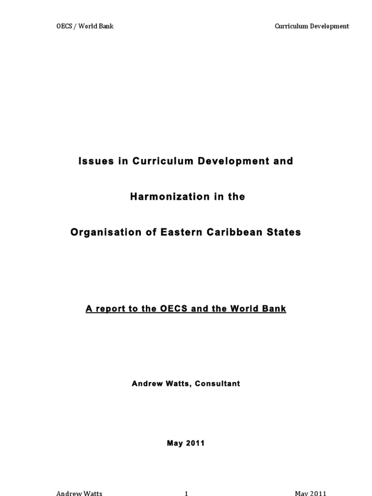 Curriculum Harmonization in The OECS-AW-0511 | PDF | Curriculum ...