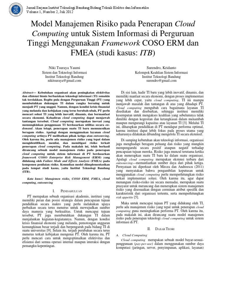 Model Manajemen Risiko Cloud Computing | PDF | Komputer
