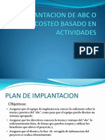 Implantacion de ABC o Costeo Basado en Actividadesppt