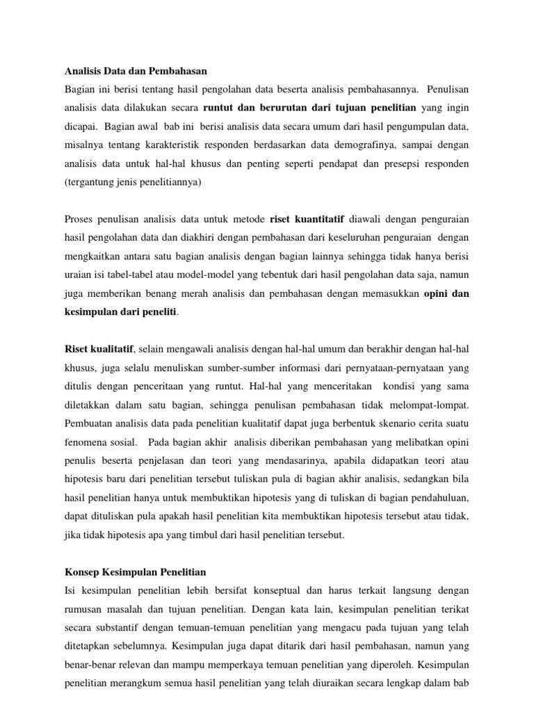 Analisis Data Dan Pembahasan