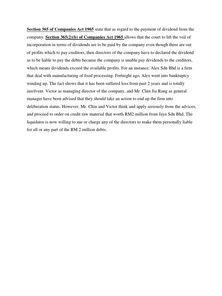 Directors' Liability in Dividend Payments | PDF | Bankruptcy | Liquidation