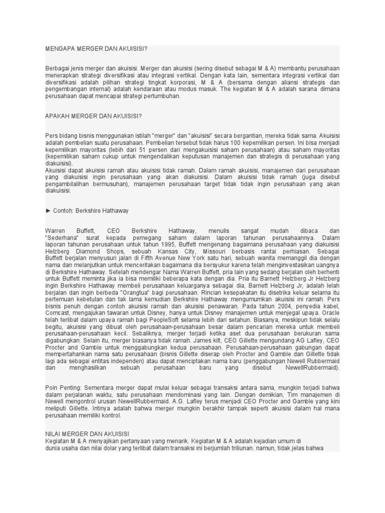 Merger Dan Akuisisi
