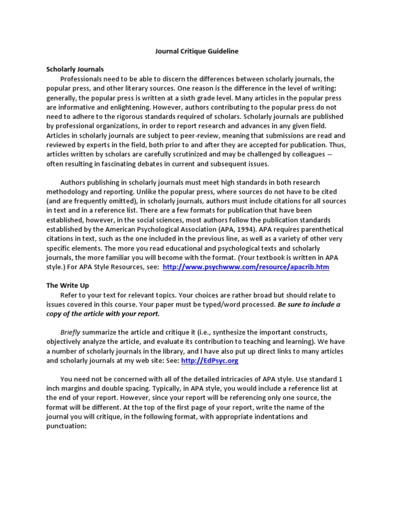 Critique research paper sample picture