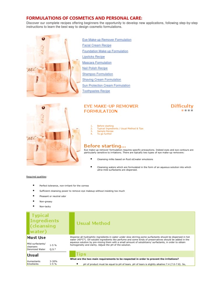 Formulations of Cosmetics and Personal Care Emulsion Shampoo