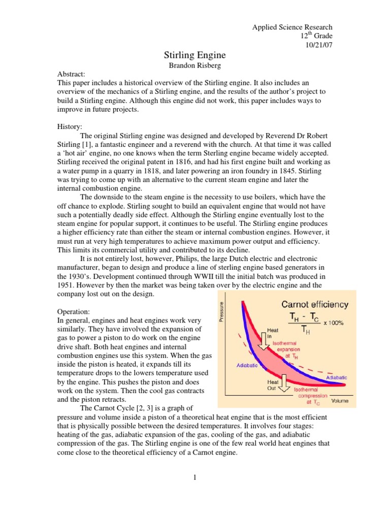 Stirling EngineSterling | PDF | Internal Combustion Engine | Energy ...