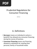 Prudential Regulations For Consumer Financing