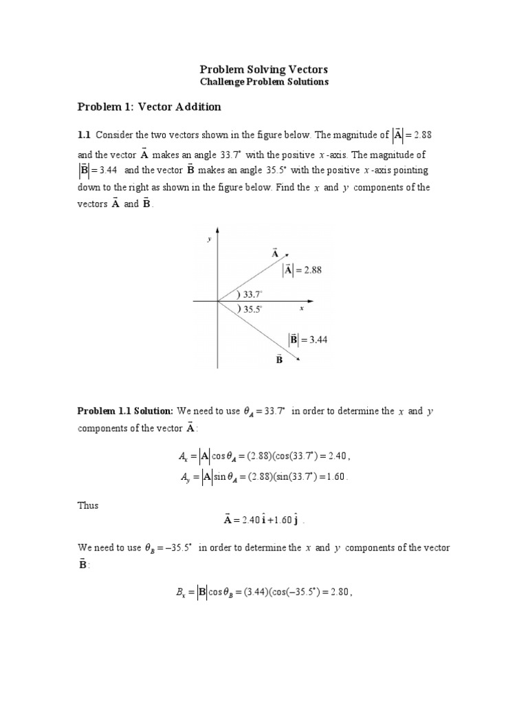 Physics Vector Problems | PDF | Euclidean Vector | Trigonometric Functions