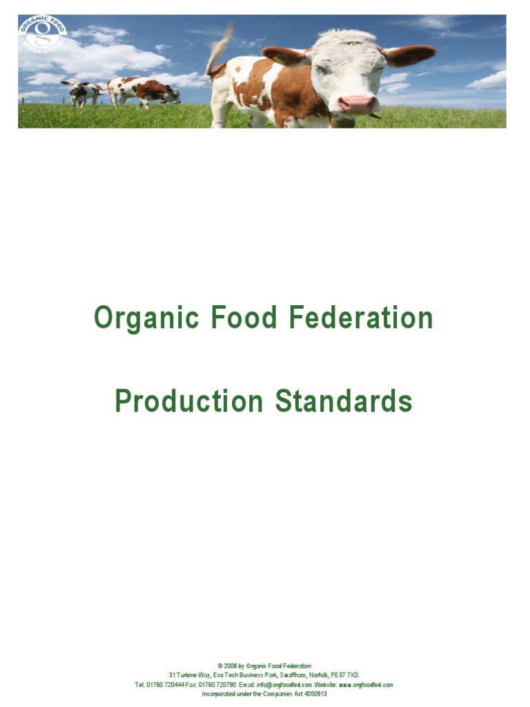 Production Standards Jan 09 Organic Farming Livestock