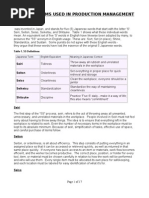 5s, Sixsigma, TPM, PQM, Pert Etc.