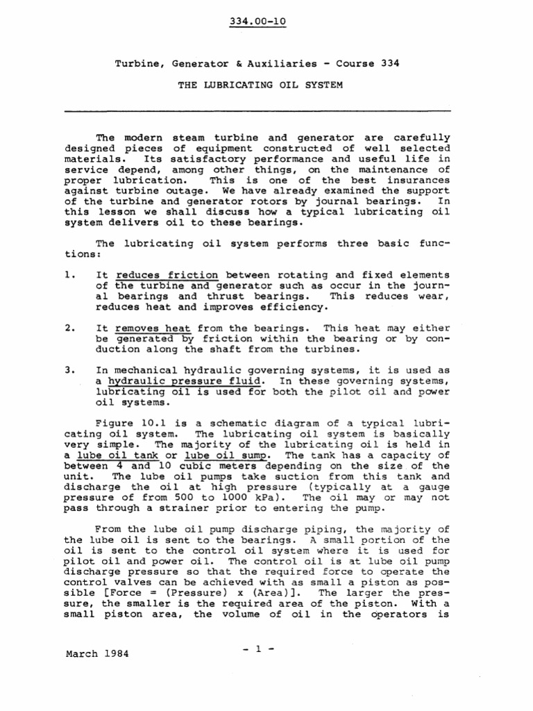 Jacking Oil System PDF Bearing (Mechanical) Lubricant