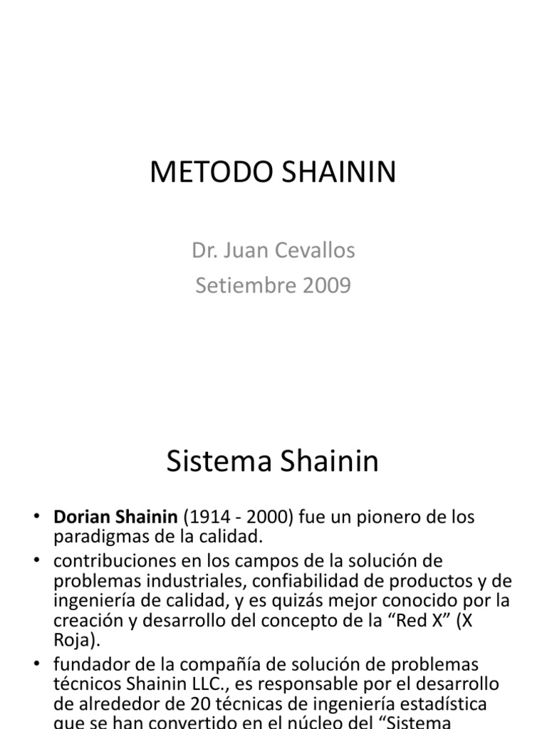 Metodología Shainin y Red X | PDF