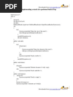 Program For Implementing A Stack & To Perform Push & Pop Operations