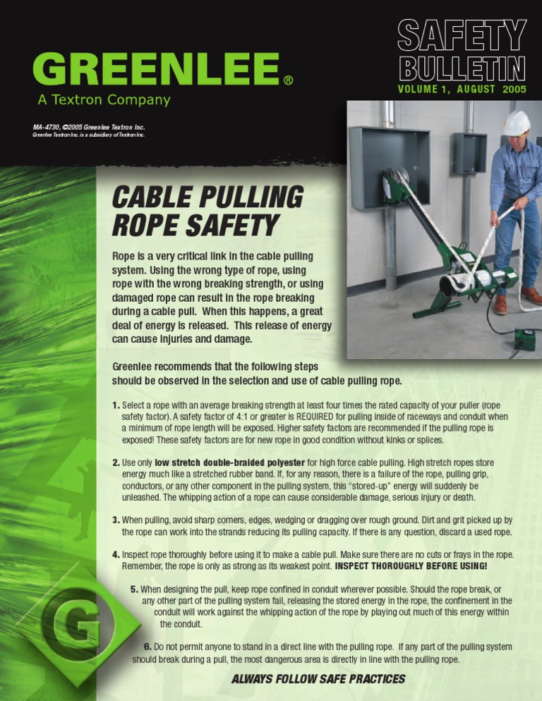 Cable Pulling Safety
